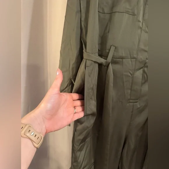 NWT Scoop Olive Green Women's Utility Jumpsuit - Picture 3 of 10